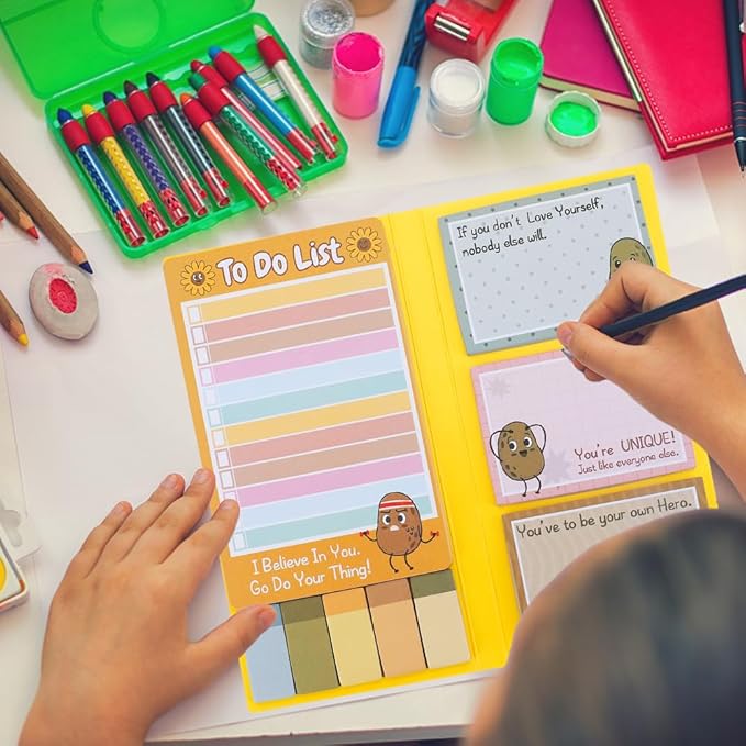 QPIXVB Potato Sticky Notes Set,Inspirational Gifts,Cute School Supplies,440 Sheets Sticky Notes,Office Christmas Gifts,Cute Desk Accessories,Potato Writing Memo Pads for Students Home School Supplies