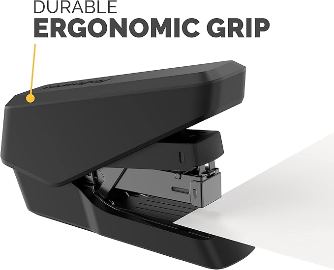 Fellowes LX860 EasyPress Half Strip One Touch Desk Stapler, 40 Sheet Capacity - Black