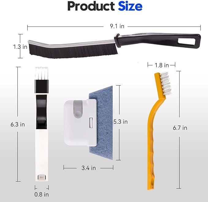 Window Track Cleaner Tools Set, 14 PCS Window Groove Cleaning Brush Kit for Sliding Door, Sill, Tile Lines, Shutter, Car Vents, Keyboard