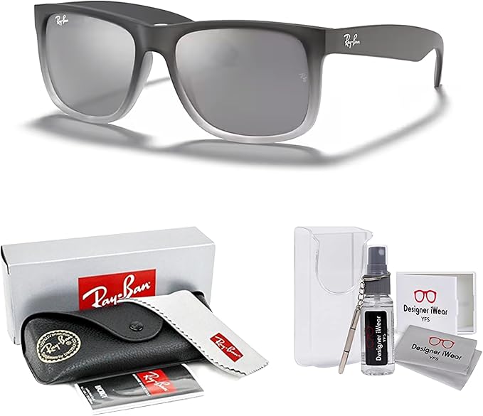 Ray-Ban RB4165 JUSTIN Sunglasses For Men For Women+BUNDLE with ACCESSORY EYEWEAR KIT