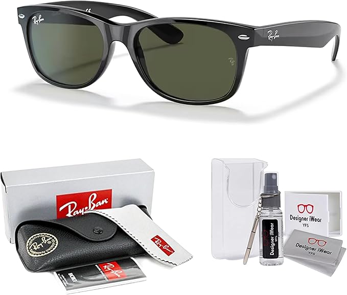 Ray-Ban RB2132 NEW WAYFARER 55MM Square Sunglasses For Men For Women +BUNDLE with ACCESSORY EYEWEAR KIT