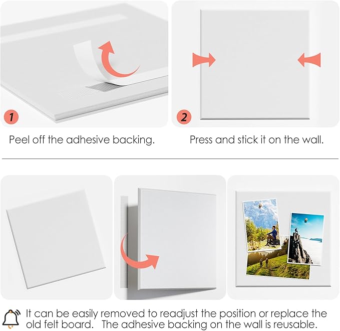 MaxGear Large Cork Board for Wall 36" x 24", White Bulletin Board, 6 Pack Felt Wall Tiles with Pushpins, Cork Boards for Office Pin Board Tack Board Cork Boards