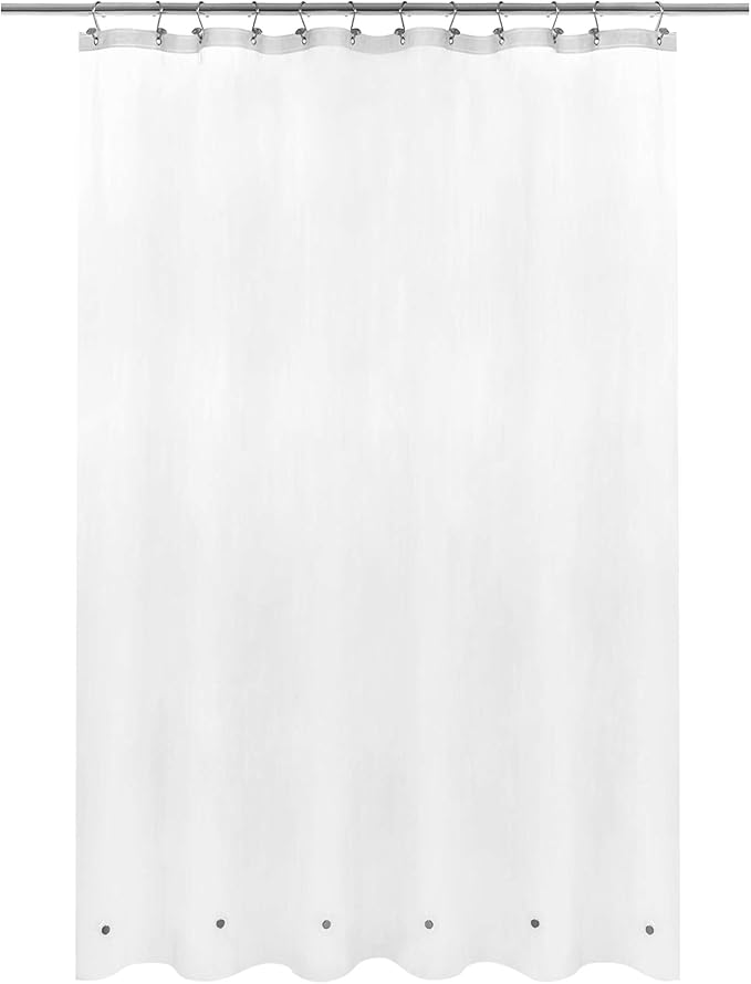 Barossa Design Extra Long Shower Curtain Liner with 6 Magnets - 72" x 84" XL, Waterproof PEVA Shower Liner for Bathroom, PVC Free, Metal Grommets - Frost, 72x84