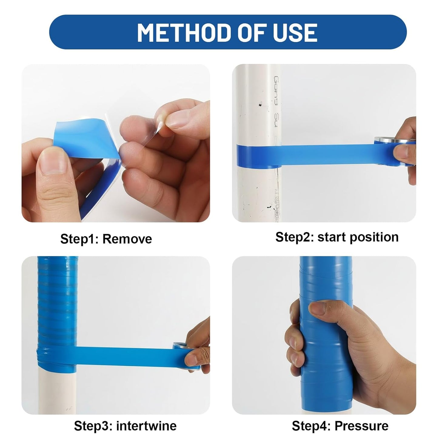 Self Fusing Silicone Tape 2 Rolls 1 in x 10' Blue Waterproof Rescue Tape Rubber Leak Silicone Self-amalgamating Tape for Plumbing, Sealing Pipes, Hose Repair, Outdoor Coax and Tool Fixation