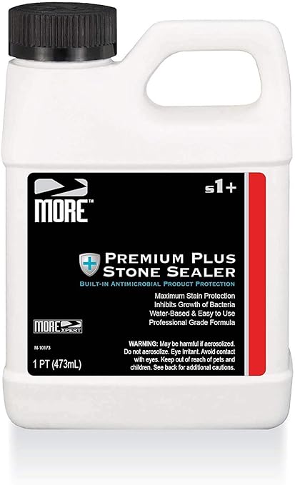 MORE Premium Plus Stone Sealer Protector for Countertops - Natural Stone, Marble, Granite Surfaces - Advanced Formula (Pint / 16oz)