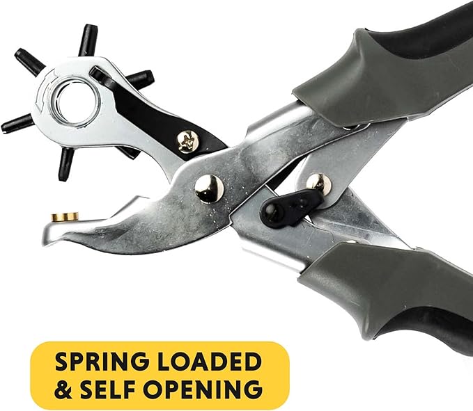 General Tools Revolving Punch Pliers 73 - 6 Multi-Hole Sizes For Leather, Rubber, & Plastic - Hobbies & Crafts