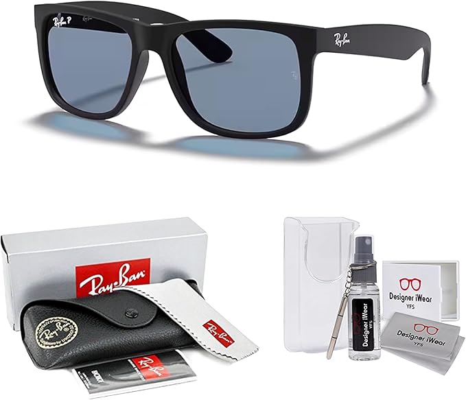 Ray-Ban RB4165 JUSTIN Sunglasses For Men For Women+BUNDLE with ACCESSORY EYEWEAR KIT