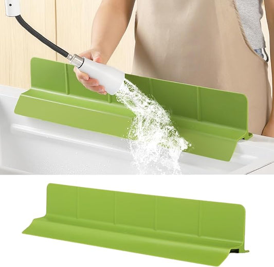 23" Ultra Silicone Sink Splash Guard Released in 2025/Dec for Kitchen Sink,Bathroom and Island,with 3.5" High Splash Guard & 7 Strong Suction Cup (Matcha Green)