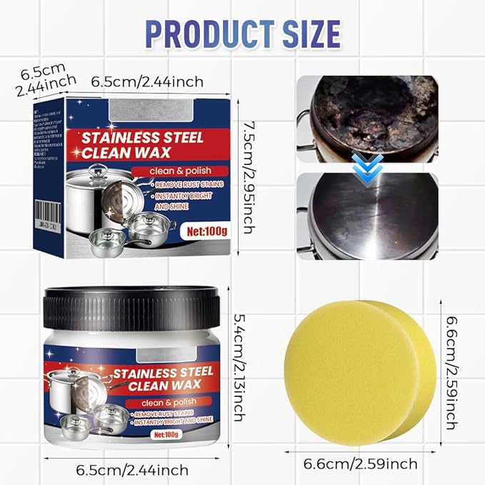 Stainless Steel Scratch Remover for Appliances, Multi-Purpose Stainless Steel Cleaner and Polishremover Kit for Cleans Grease, Scuffs & Restores Shine Oven, Sink, Fridge & Cookware (1)