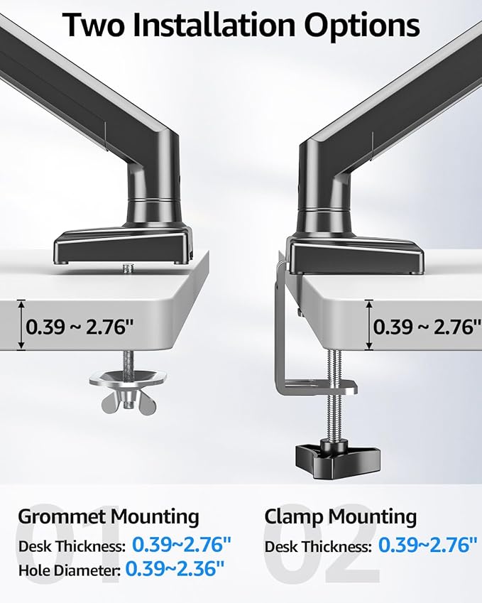 Dual Monitor Stand fits up to 32 inch, 4.4-22 lbs Computer Screens, Dual Monitor Desk Mount Height Adjustable, Monitor Arms for 2 Monitors, Home Office VESA Mounts, Freelift Black