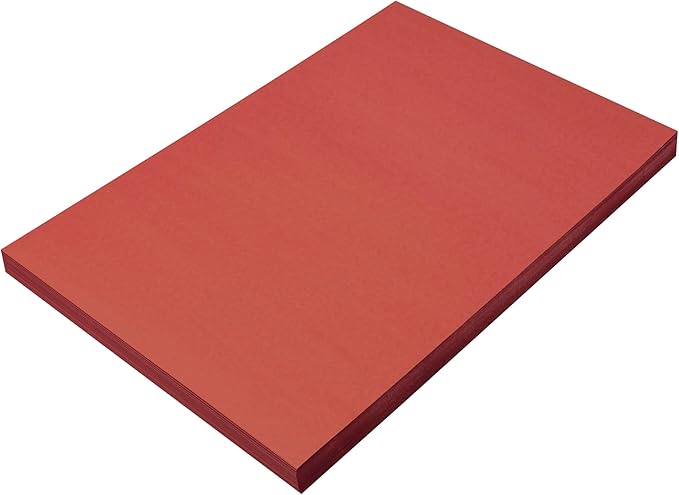 Prang (Formerly SunWorks) Construction Paper, Red, 12" x 18", 100 Sheets