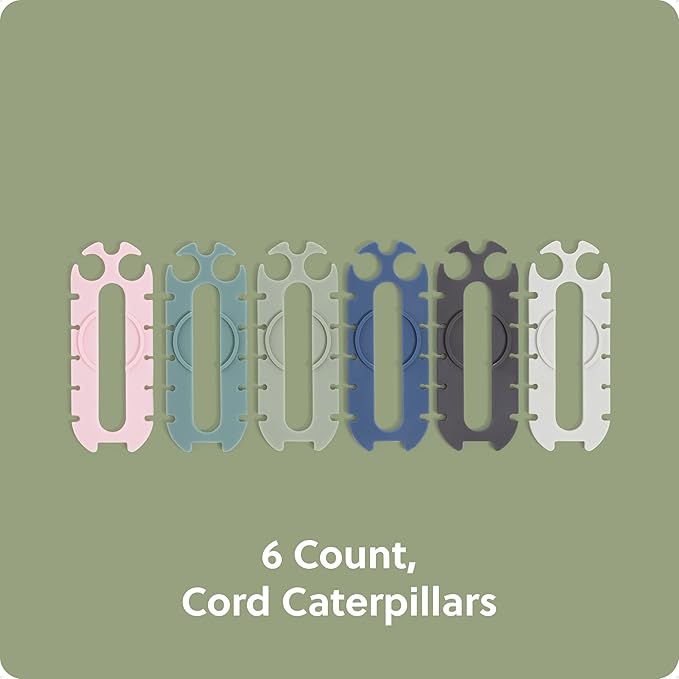 U Brands Oval Wired Ear Buds Cord Caterpillar Wrap, Set of 6 Cord Organizers for Apple Headphones Wired, Travel Essentials, Electronics Cable Management