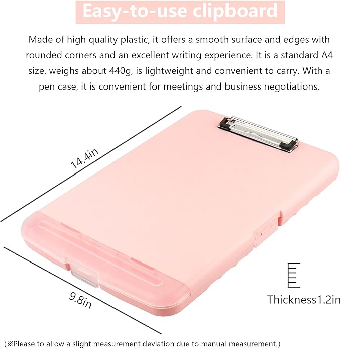 SFLHHDM Plastic Clipboard with Storage, High Capacity Clip Boards 8.5x11 with Storage, Heavy Duty Nursing Clipboard Folder, Cute Clipboards, Letter A4 Size Clipboards with Storage for Teachers, Nurse