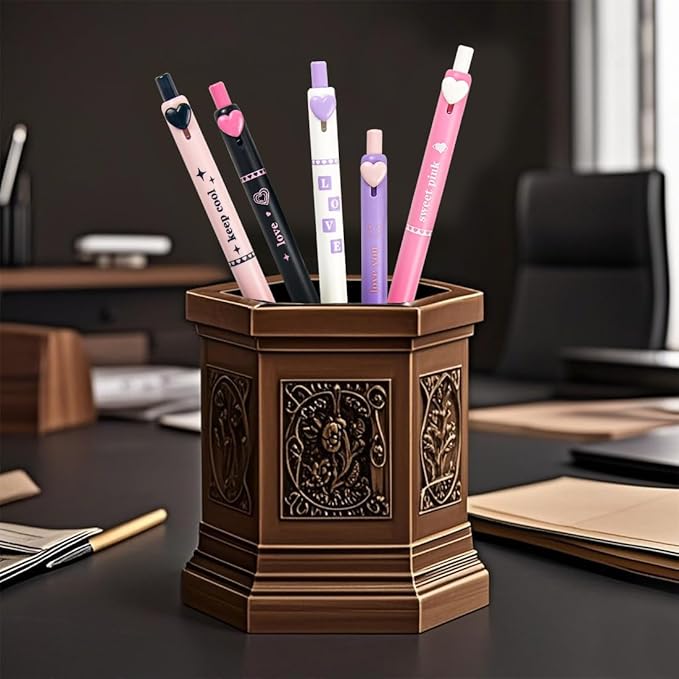 Gel Pens 5-Pack Quick-Dry Smudge-Resistant Ink, Writing Tools for School, Office, Creative Projects | Aesthetic Gift Set for Students/Teachers/Nurses/Professionals (Pink)
