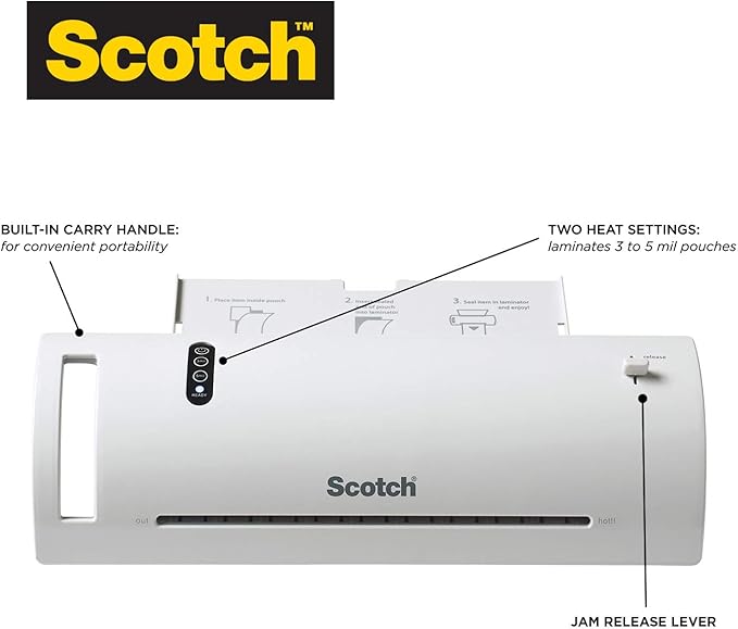 Scotch Thermal Laminator Machine, 5 Minute Warm-up, 9" Input, for Laminating Sheets Up to 5-Mil Thick