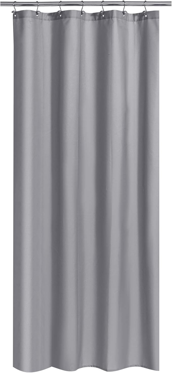 N&Y HOME Fabric Shower Stall Curtain or Liner 36 x 72 Inches - Hotel Quality, Machine Washable, Water Repellent - Gray, 36x72