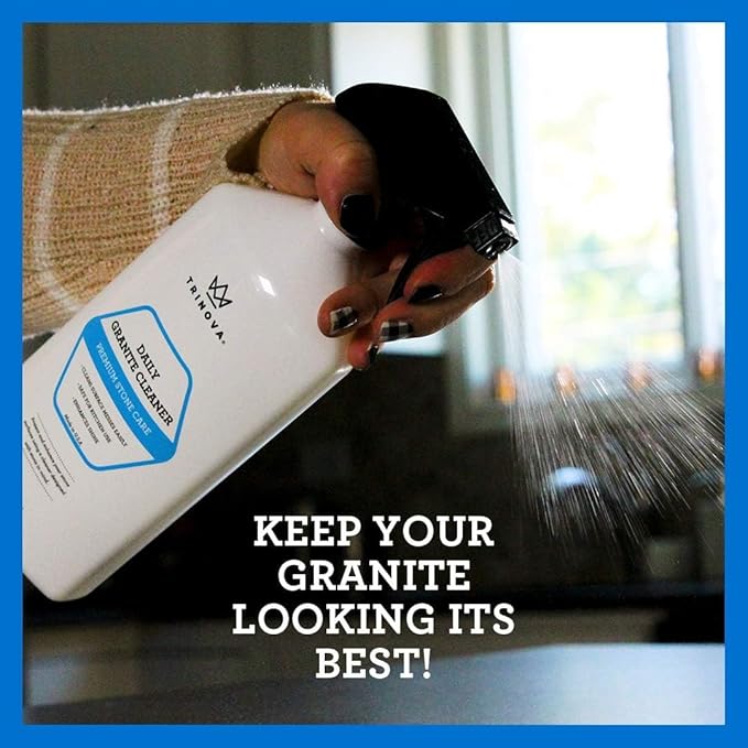 TriNova Granite Cleaner & Polish Gallon Refill for Daily Use - Made in USA, Enhances Shine, Streak-less - for Counter-tops, Marble, Stone, Bathroom Tile Kitchen, & Islands - 128 fl oz (4PK)