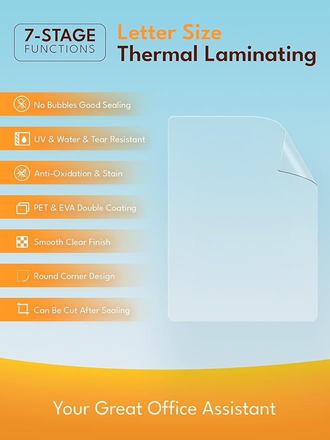 Uinkit 5mil Thermal Laminating Pouches 8.5 x 11", 100Pack Bulk Value Pack for Small Business, Restaurants, Offices - Crystal Clear, Laminating Sheets for Laminator Machine