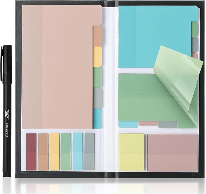 Mr. Pen- Transparent Sticky Note Set, 410 Pack, Morandi Colors, Transparent Sticky Notes Tabs, Stocky Notes for Bible Journaling