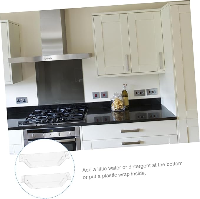 jojofuny 4Pcs Range Hood Oil Collecting Cups with Screws Easy to Install Plastic Grease Bowls Replacement Interchangeable Kitchen Accessories