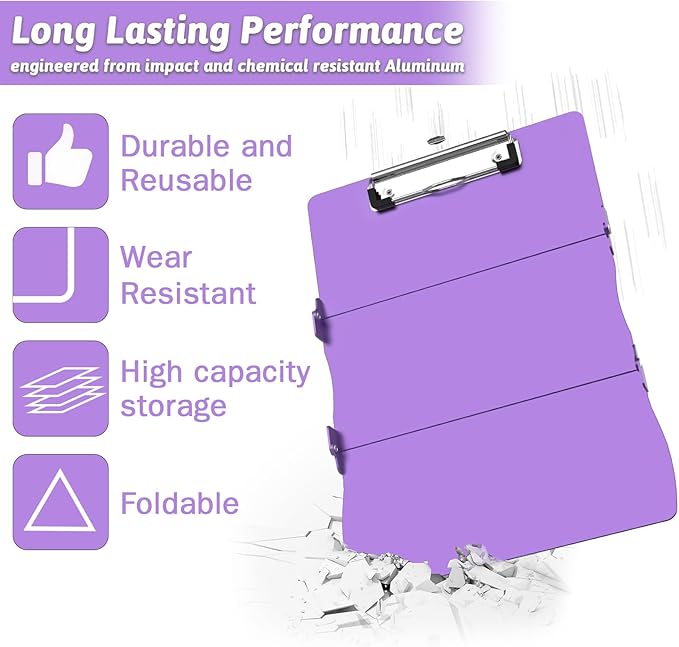 Nursing Clipboard Foldable Clipboard Medical: Nurse Edition Cheat Sheets Aluminum 3 Layers Foldable Clipboards Nursing Pocket Size Profile Clip Nurse Clipboards Notepad for Nurses Students and Doctors