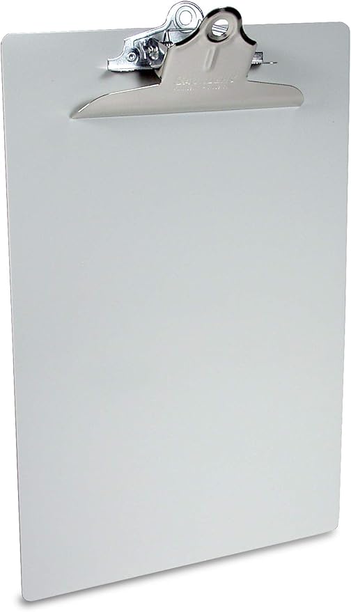Saunders Recycled Aluminum Clipboard with High-Capacity Clip, 1" Clip Capacity, Holds 8.5 x 14 Sheets, Silver