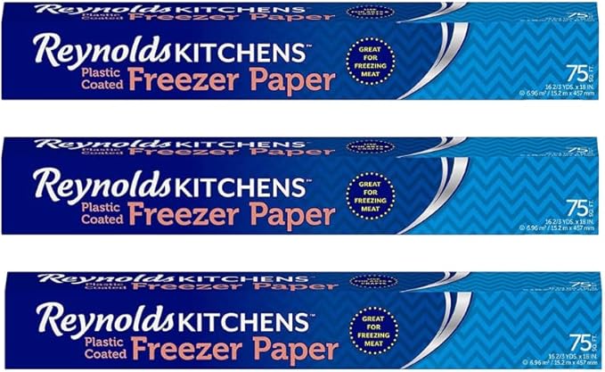 Reynolds Kitchens Plastic Coated Freezer Paper - 75 Square Feet (Pack of 3)