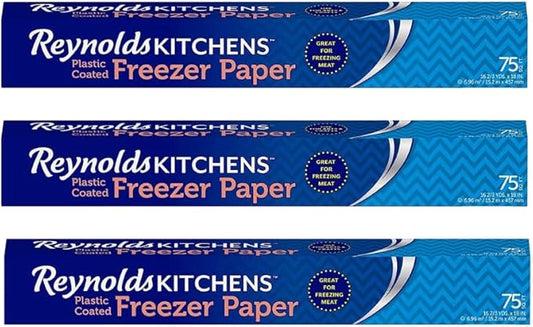 Reynolds Kitchens Plastic Coated Freezer Paper - 75 Square Feet (Pack of 3)