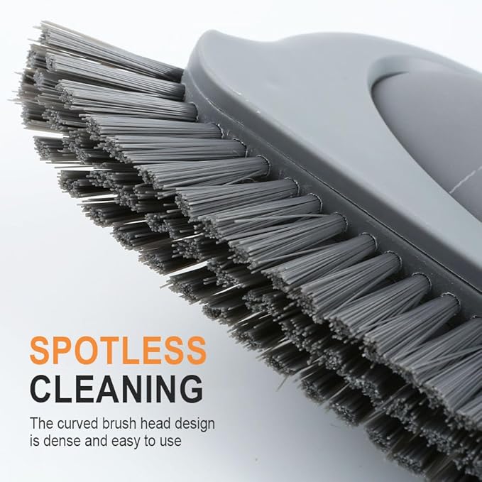 2 in 1 Groove Cleaning Brush with Air-Blowing, Window Track Cleaning Tools, Multifunction Window Track Cleaner with Hard Bristle Scraper, Crevice Brush for Sliding Door Track, Window Seal, Sill (2PC)