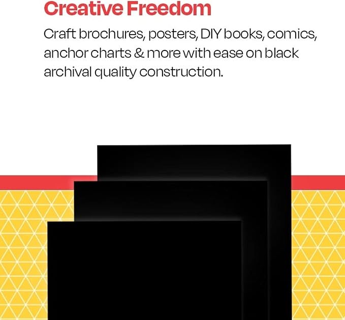 School Smart Folding Bristol Tagboard, 18 x 24 Inches, Black, Pack of 100