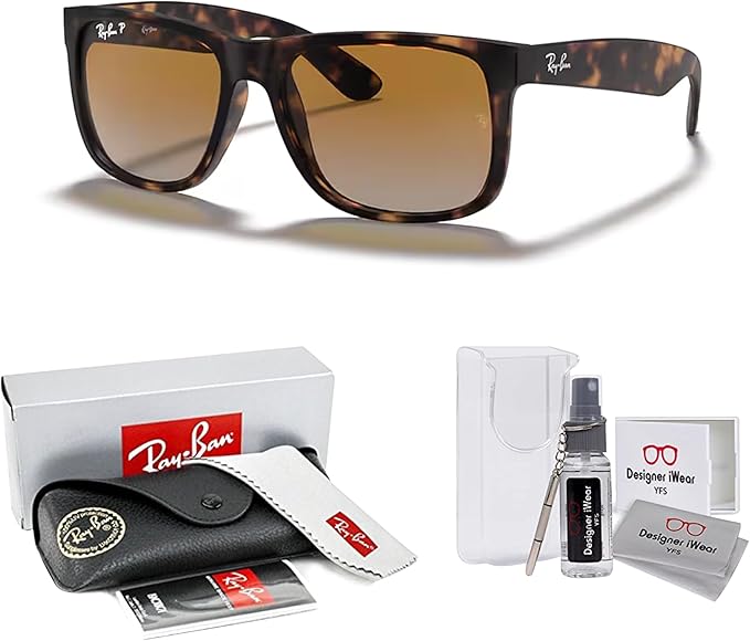 Ray-Ban RB4165 JUSTIN Sunglasses For Men For Women+BUNDLE with ACCESSORY EYEWEAR KIT