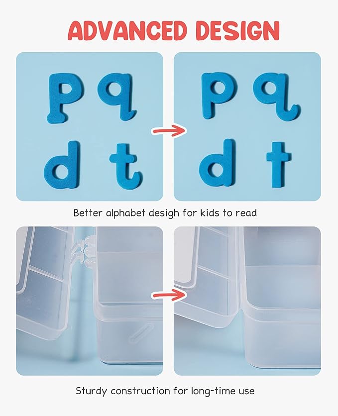 Gamenote Classroom Magnetic Letters Kit 238 Pcs with Double-Side Magnet Board - Foam Alphabet Letters for Kids Spelling and Learning