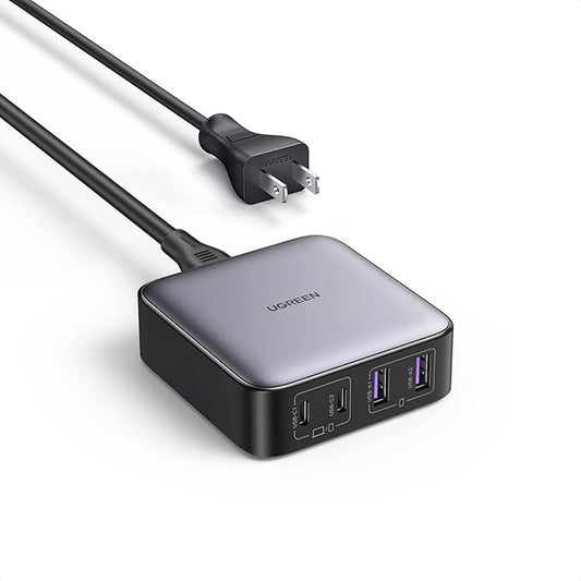 UGREEN Nexode 65W GaN USB C Charging Station, 4-Port Desktop Charger with 2 USB-C and 2 USB-A for iPhone 17/16/15, Galaxy S25/S24 Ultra, Pixel 10/9, iPad Pro, MacBook Pro/Air, Steam Deck