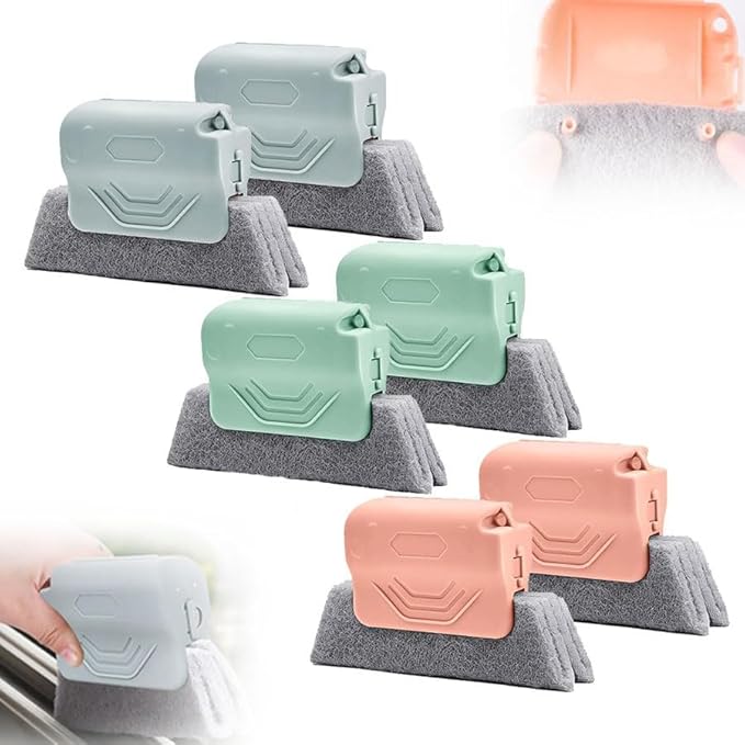 Magic Window Track Cleaner, 2025 New Groove Cleaning Brush Tools Set, Hand-held Window Track Cleaner Brushes Tools for Window lides Gaps Tile Lines Shutter Car Vents (Mix, 6PCS)