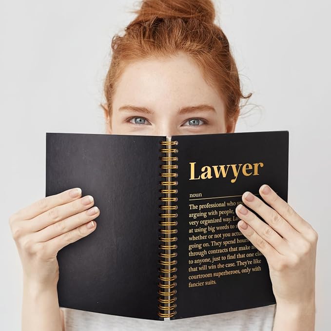 Lawyer Definition Gold Foil Hardcover 160 Pages Blank Spiral Notebook, Inspirational Gifts for Lawyer New Lawyer Lawyer Assistant, Grad Gifts for Law Student, Journal Gifts for Coworker Staff