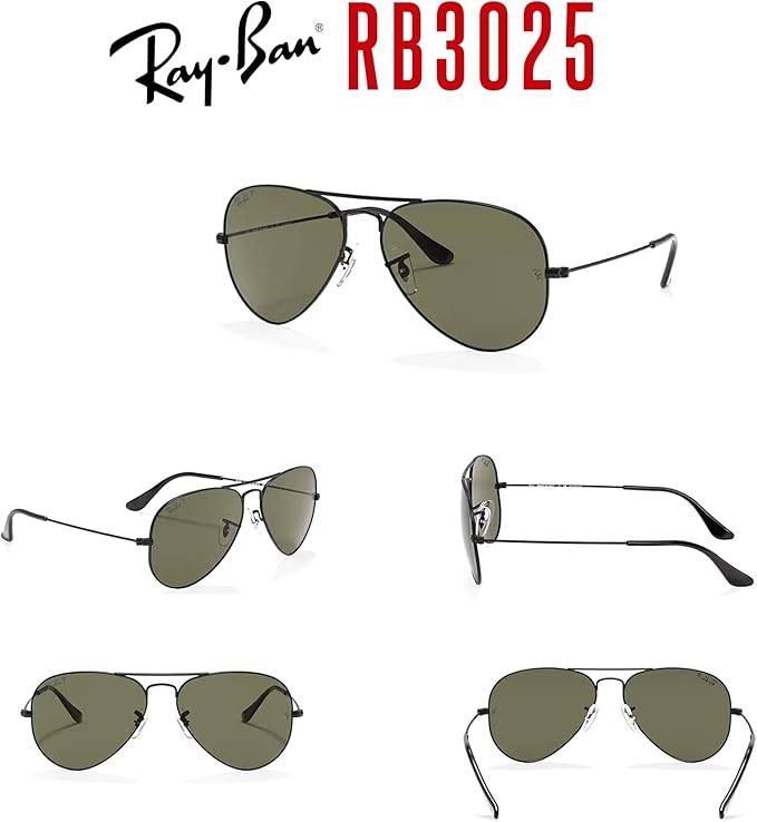 Ray-Ban RB3025 Metal POLARIZED Aviator Sunglasses For Men For Women +BUNDLE with ACCESSORY EYEWEAR KIT