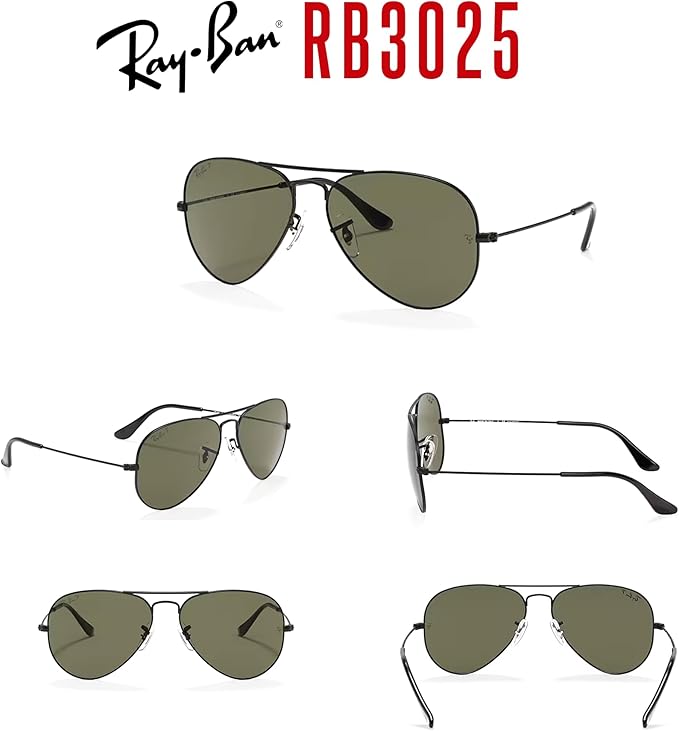 Ray-Ban RB3025 Metal POLARIZED Aviator Sunglasses For Men For Women +BUNDLE with ACCESSORY EYEWEAR KIT