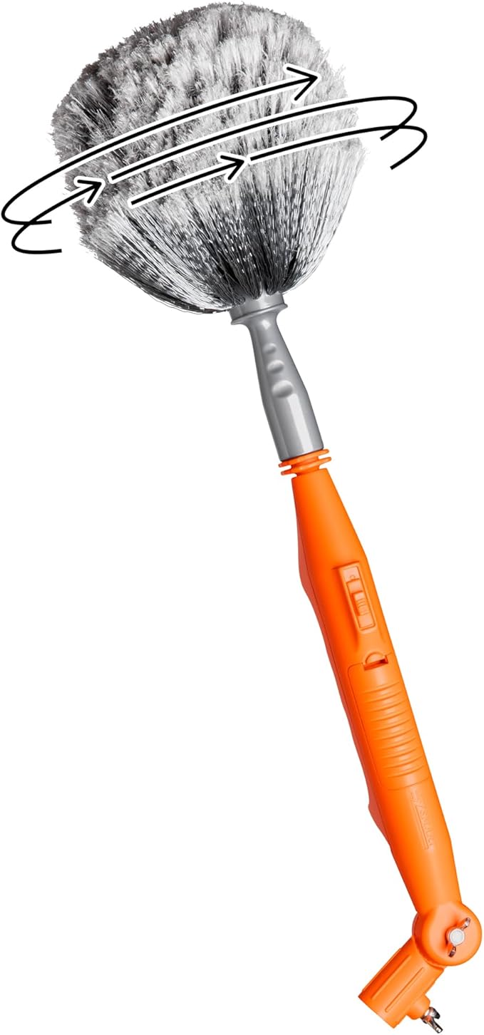 Cobweb Ceiling Fan Powered Duster Interior & Exterior | Adjustable Arm | for Hand use and Extention Pole use | Removable Cleanable Head | EZ Smart Power Duster (Extension Pole Sold Separately)…