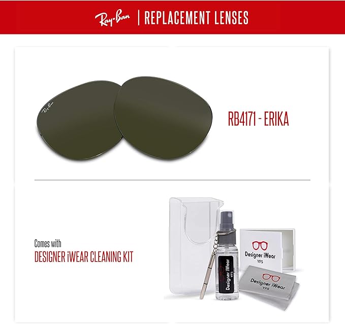 Ray-Ban Original RB4171 ERIKA Replacement Lenses For Women+BUNDLE with ACCESSORY EYEWEAR KIT