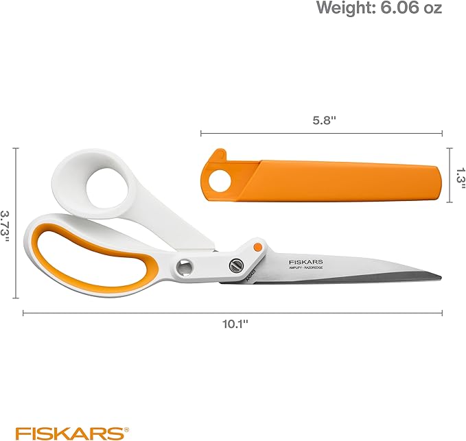 Fiskars Amplify RazorEdge Fabric Scissors - 10" Heavy Duty Fabric Shears with SoftGrip Ergonomic Handle, Premier Grade Stainless Steel Blades
