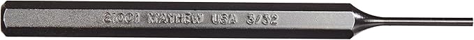 Mayhew Tools 21001 SAE Pin Punch, 3/32 x 0.88" Pin, 4-1/2" OAL x 1/4" Body, Black Oxide Finish