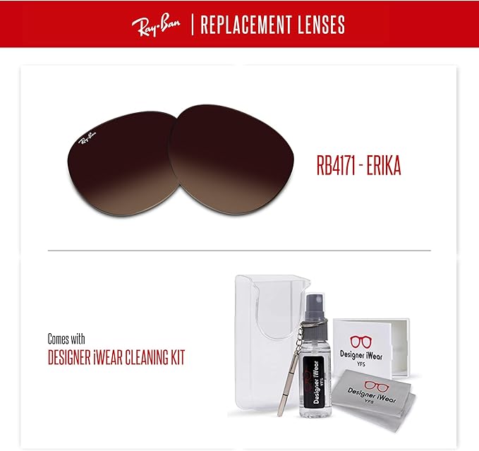 Ray-Ban Original RB4171 ERIKA Replacement Lenses For Women+BUNDLE with ACCESSORY EYEWEAR KIT