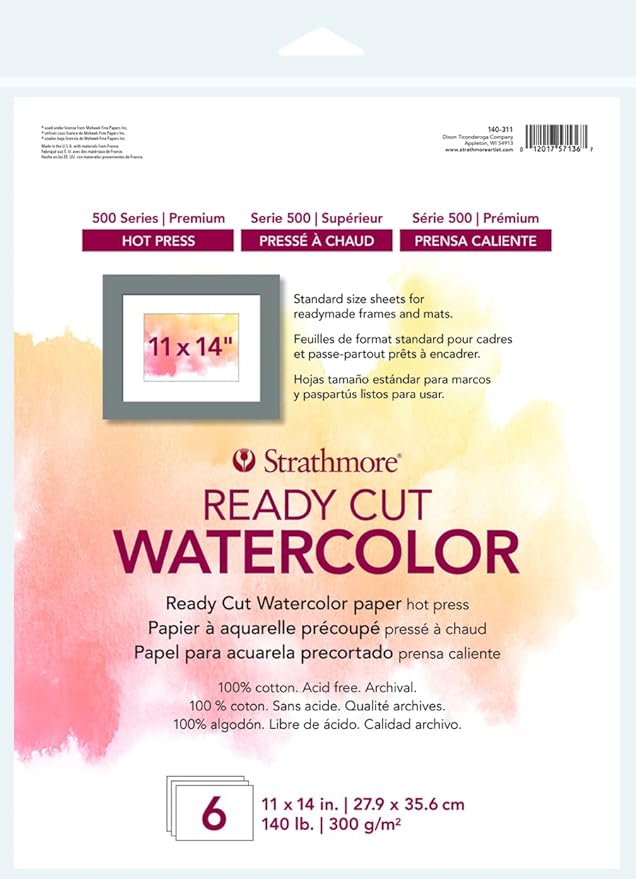 Strathmore Watercolor Paper Pack 11"X14"-6 Sheets -140311