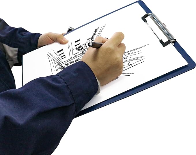BOMEI PACK Office Plastic Clipboards, 12Pack Low Profile Assorted Colors Clip Boards Pack, 12.5 x 9 Inch A4 Letter Size