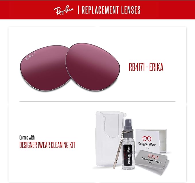 Ray-Ban Original RB4171 ERIKA Replacement Lenses For Women+BUNDLE with ACCESSORY EYEWEAR KIT
