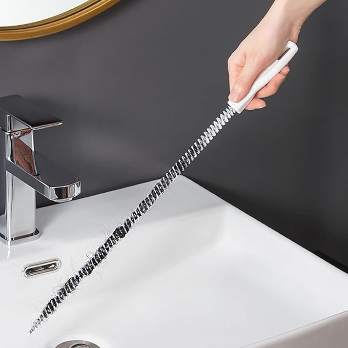 4pcs Pipeline Dredging Brush, 17.7 Inch Bendable Drain Cleaner Brush with Anti-Slip Handle, Household Sewer Hair Cleaning Tool for Sink Bath Pipe