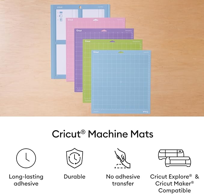 Cricut StandardGrip Cutting Mat Pack (6 Count, 12in x 12in) - for Explore & Maker Machines