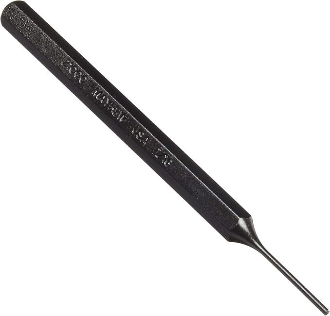 Mayhew Tools 21000 SAE Pin Punch, 1/16 x 0.75" Pin, 4" OAL x 1/4" Body, Black Oxide Finish