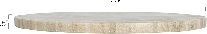 Creative Co-Op Round Marble Charcuterie or Cutting Board, Beige