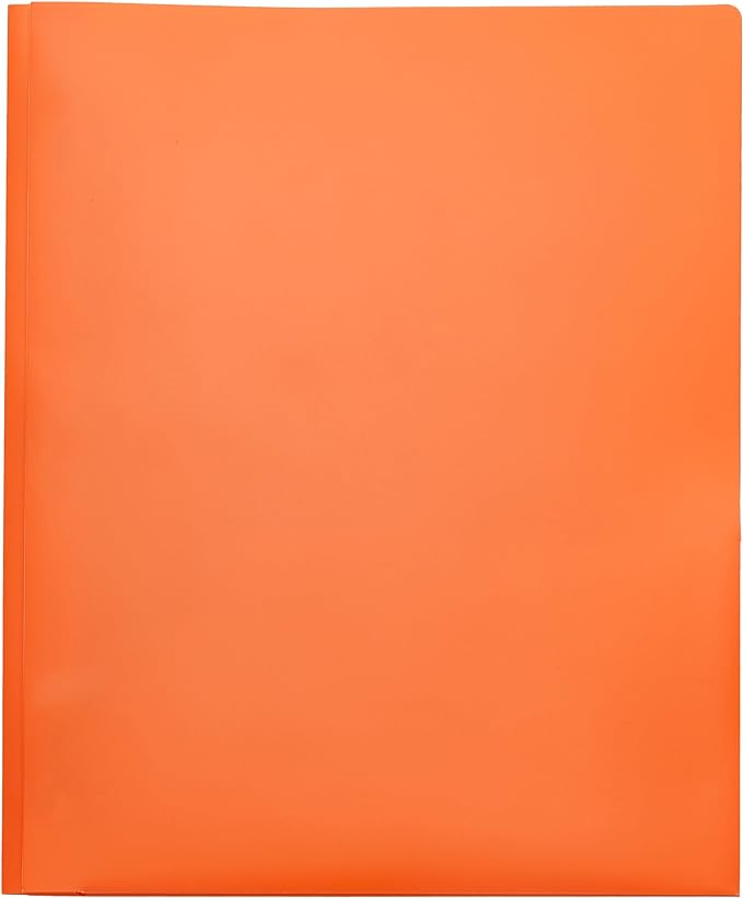 Amazon Basics Heavy Duty Plastic Folders with 2 Pockets for Documents, Letter Size Paper, School Supplies Organization, Assorted Colors, Pack of 12